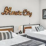 Big New And Modern With Skyline View Mural And Ping Pong