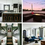 Holiday home 6 Bed With En Baths, Host Up To 20, Rooftops, Parking, Gourmet Kitchens, Cozy Living Spaces, Skyline Views & Fire Table, Near Downtown, Distilleries & Marathon Village, High-speed Wi-fi, 24hr Hospitality *