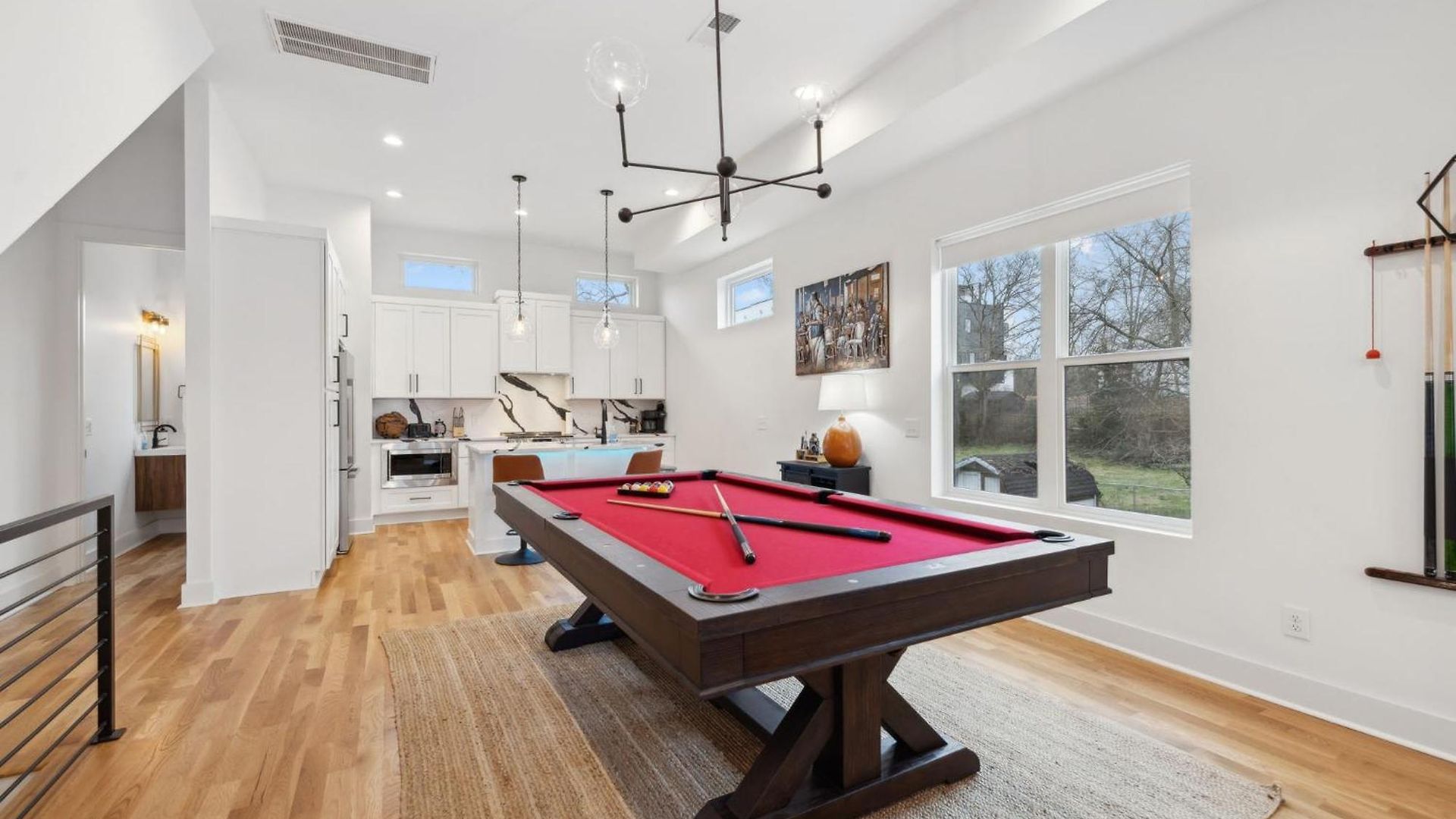 Sleek Multi-level Rooftop Views & Pool Table