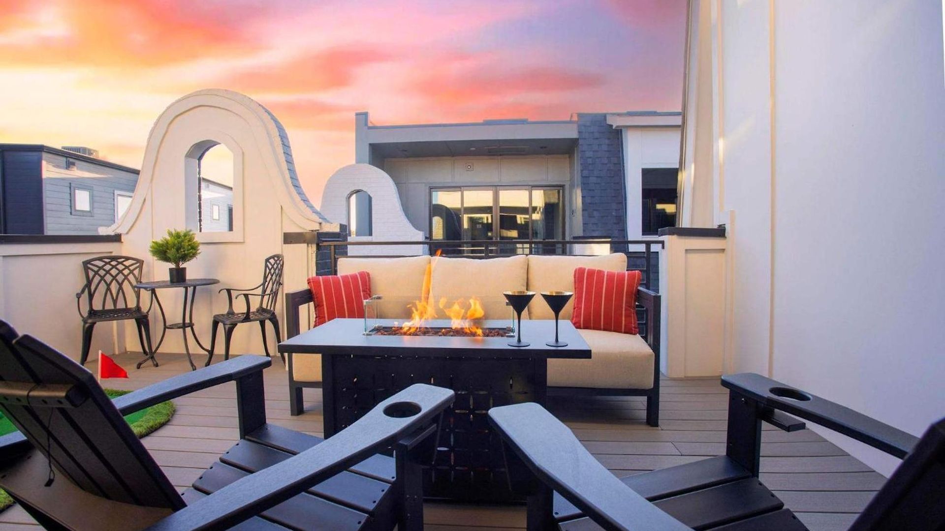 Printer's Alley Vibes Rooftop Fire Deck Karaoke Nashville