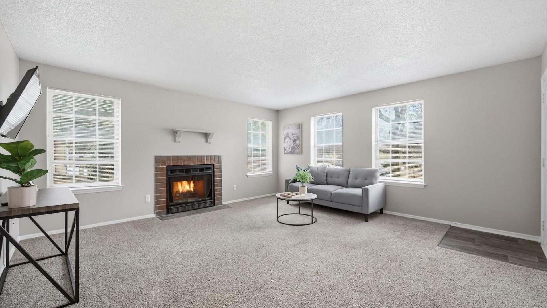 Apartment Spacious Living With Fireplace And Balcony