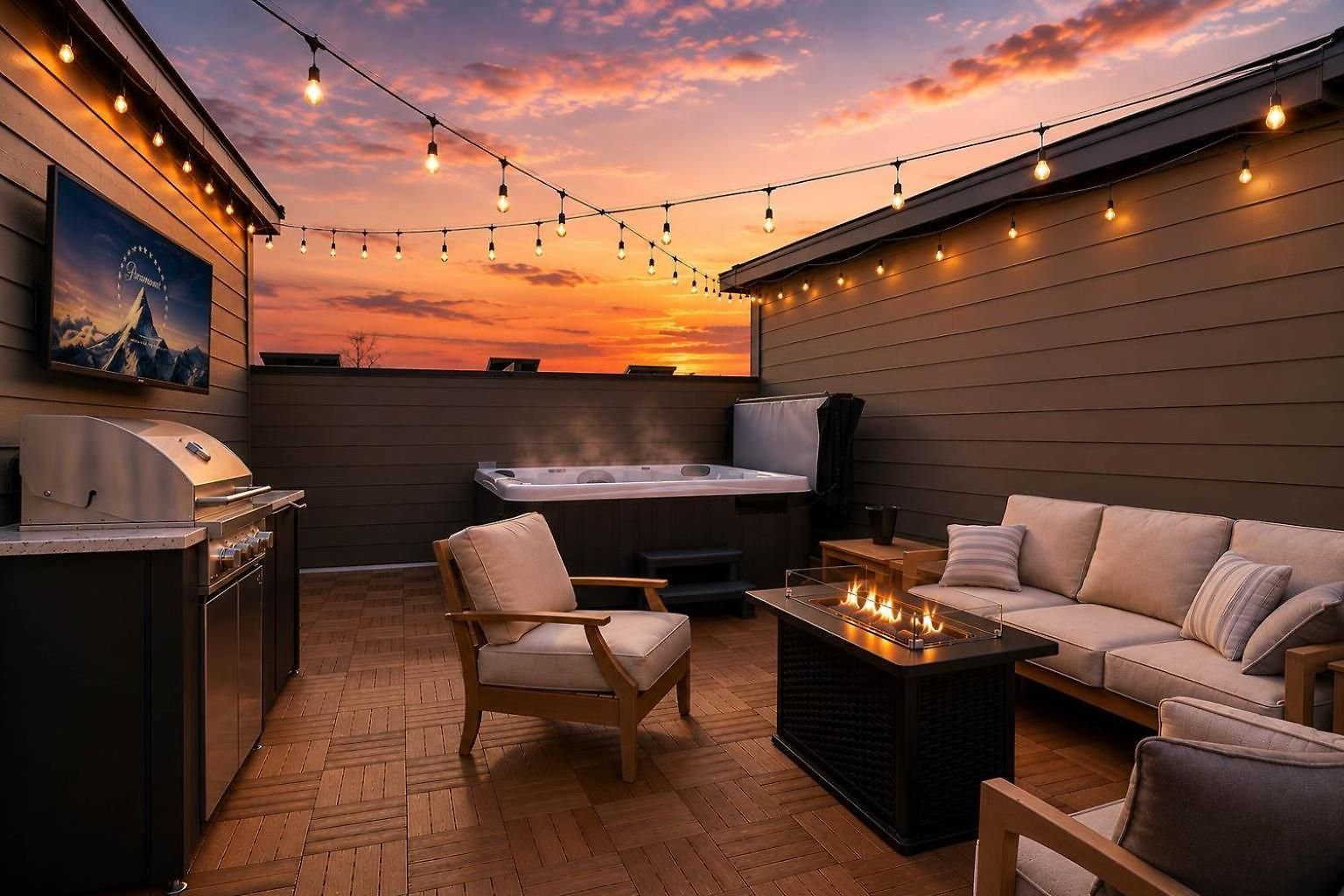 3br Townhome Rooftop Views Hot Tub & Fireplace Apartment Nashville