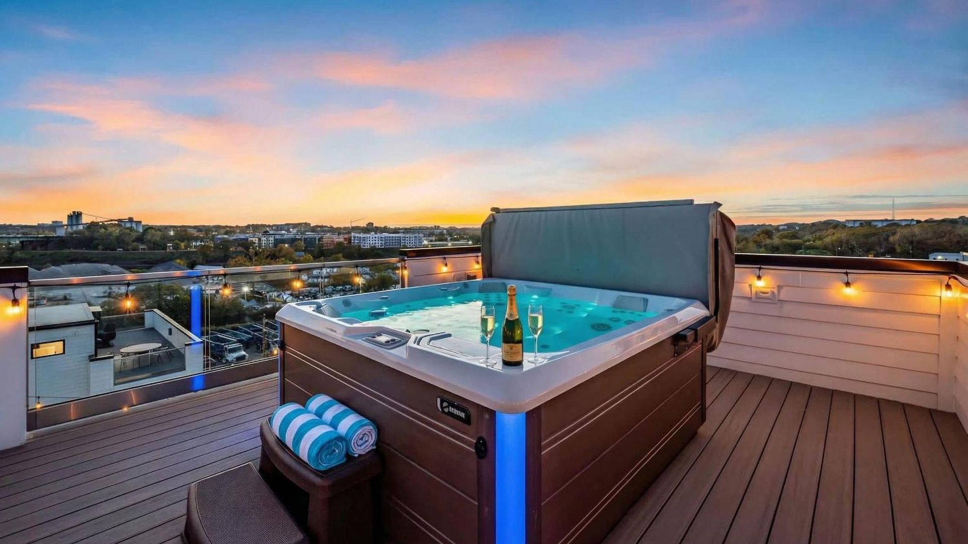 Disco Themed Hot Tub & Rooftop Decks In Nashville