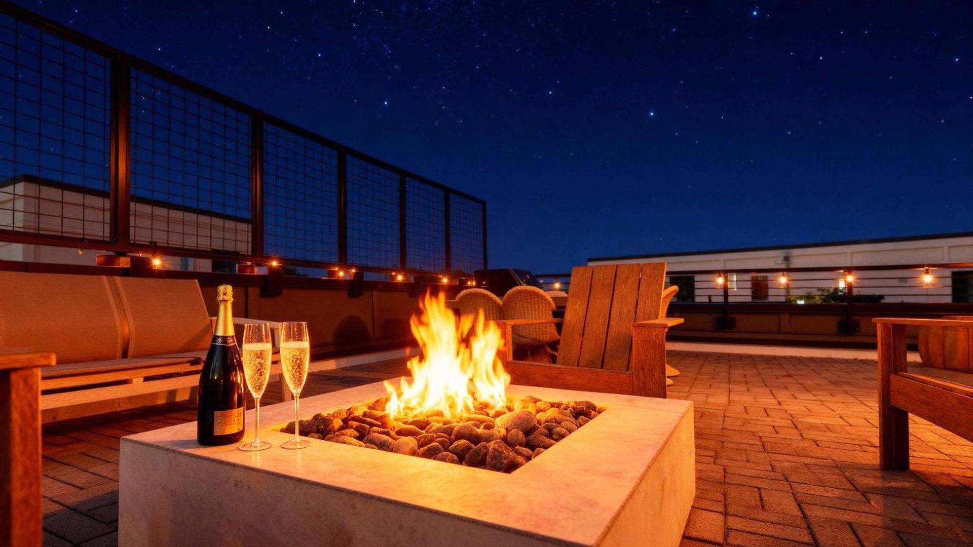 Rooftop Fire Pit Lounge Skyline Dt Nash Views Holiday home Nashville