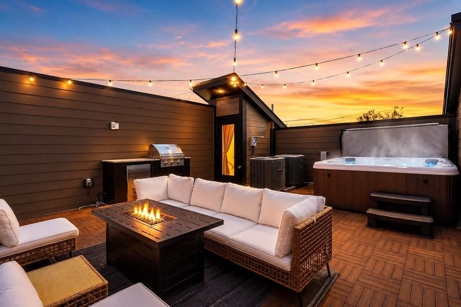 Holiday home Contemporary Townhome Rooftop Hot Tub & Fireplace