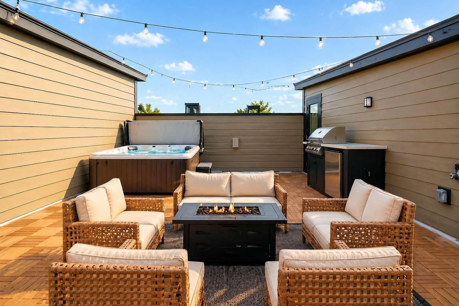 Apartment Modern 4br Townhouse Rooftop Lounge *