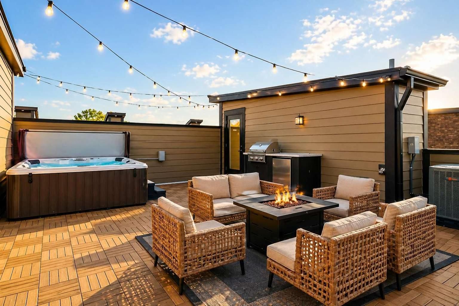 Modern 4br Townhouse Rooftop Lounge Apartment Nashville