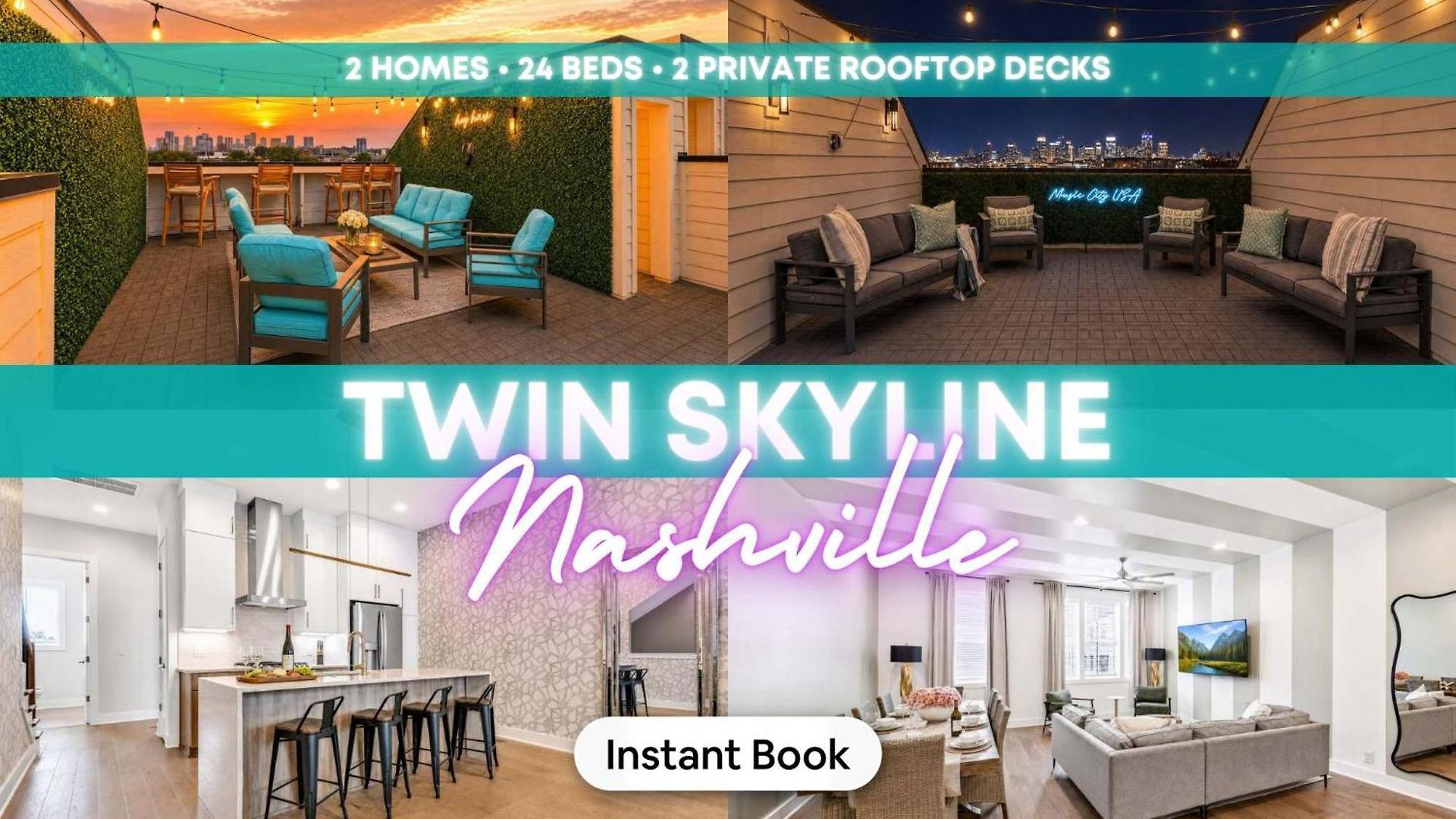 2 Rooftop Homes - Sleeps 24 - Near Geodis Park