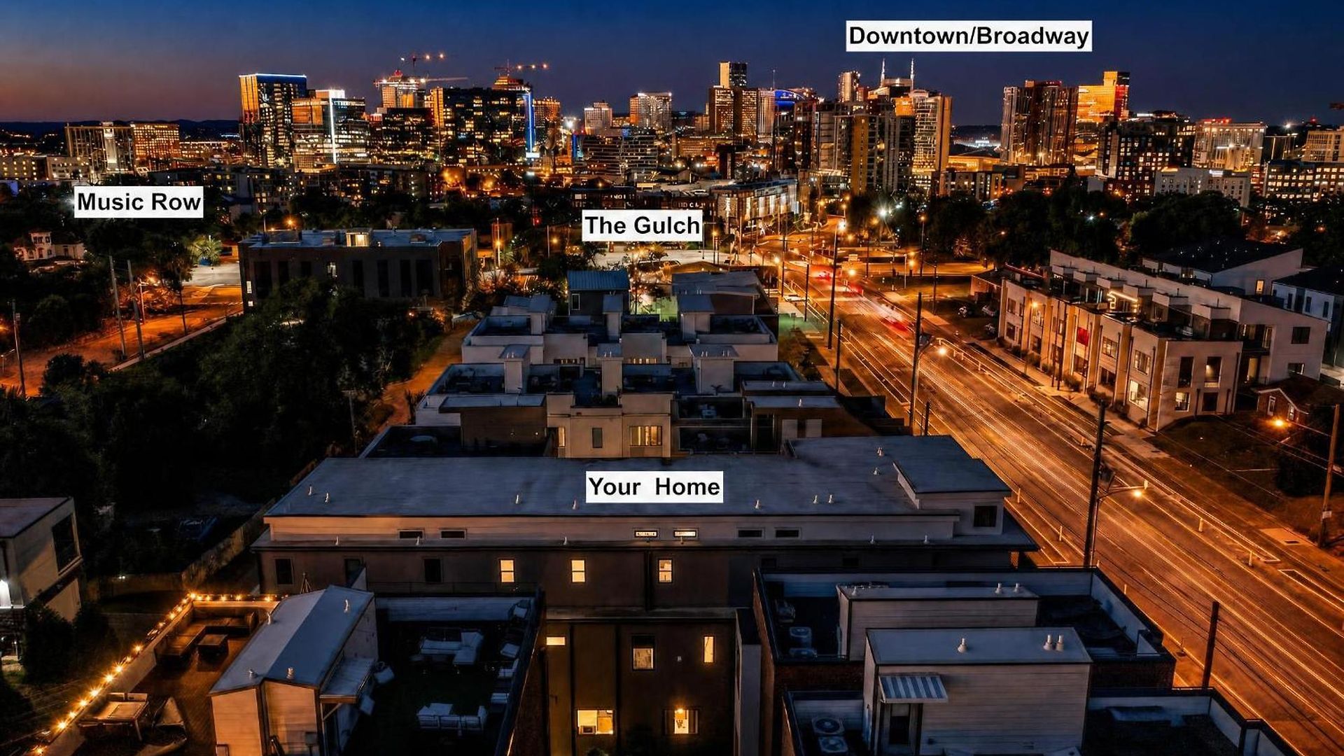 Neon Balcony House - Sleeps 12 Near Broadway