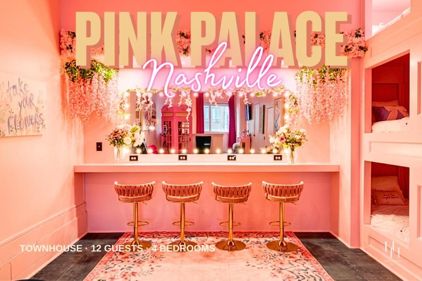 The Pink Palace, Rooftop Deck, Bachelorette Hq Holiday home Nashville