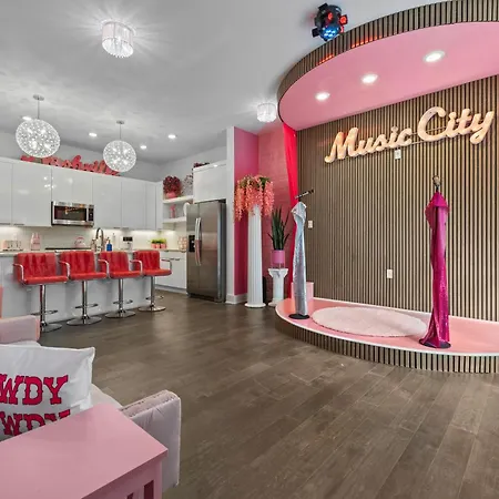 Apartment Pink Honky-tonk Karaoke Stage, Pink Glam & Bar Nashville