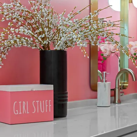 Pink Honky-tonk Karaoke Stage, Pink Glam & Bar Apartment