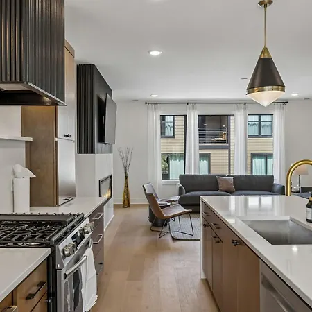 Contemporary Townhome Rooftop Hot Tub & Fireplace Holiday home Nashville