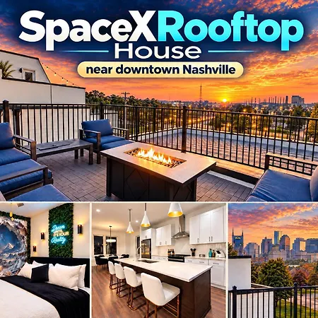 Villa New Elevations Rooftop 5 Min To Downtown Nash *