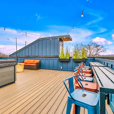 Rooftop Hot Tub Game Barrel Sauna