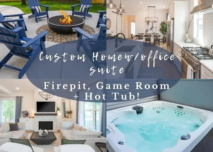 Custom Home Office Suite Game Room & Fire Pit